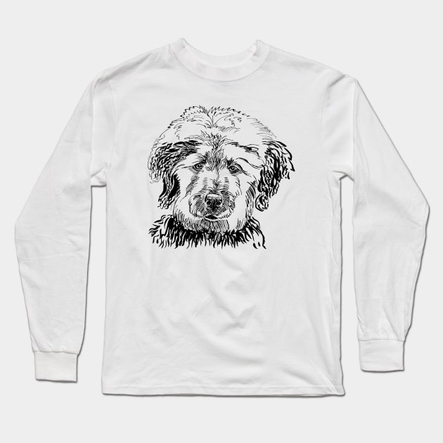 labradoodle portrait Long Sleeve T-Shirt by VicaVeresk